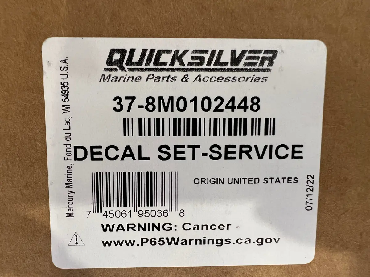 Decal Set-Service Mercury Verado 8M0102448 1