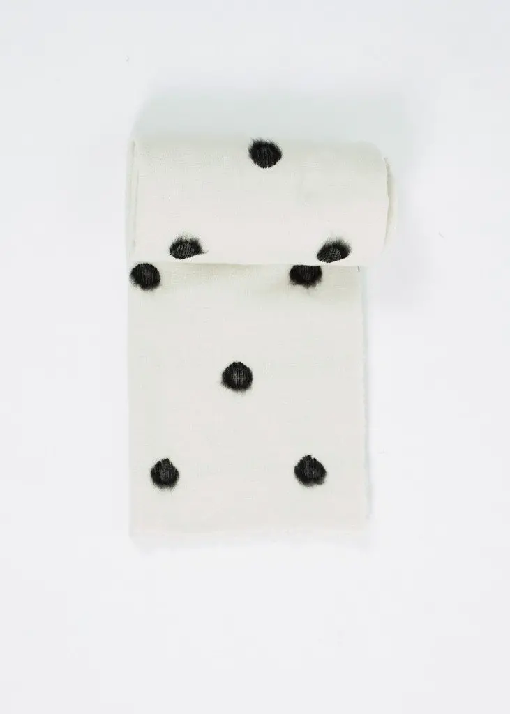 Cashmere Dot Shawl In Black/White 1