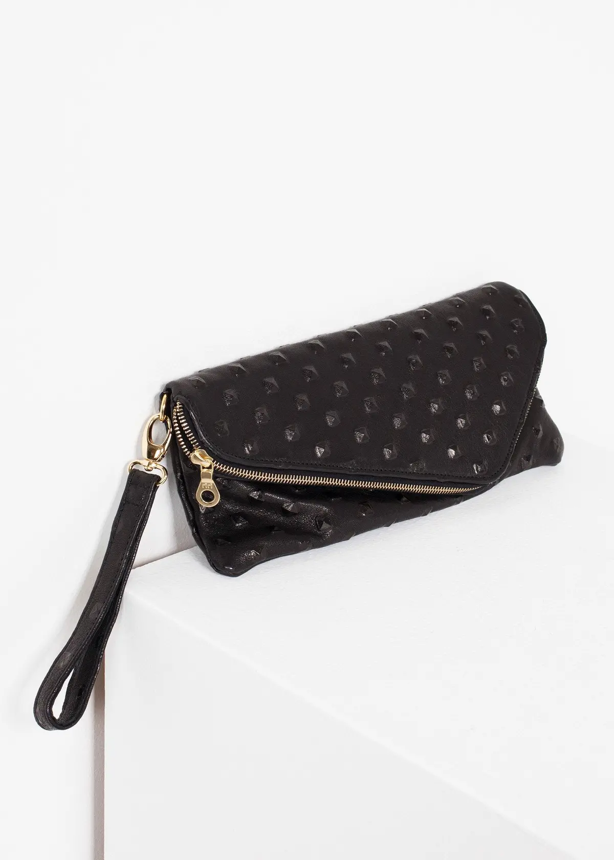 Roxanne Leather Clutch In Black 1
