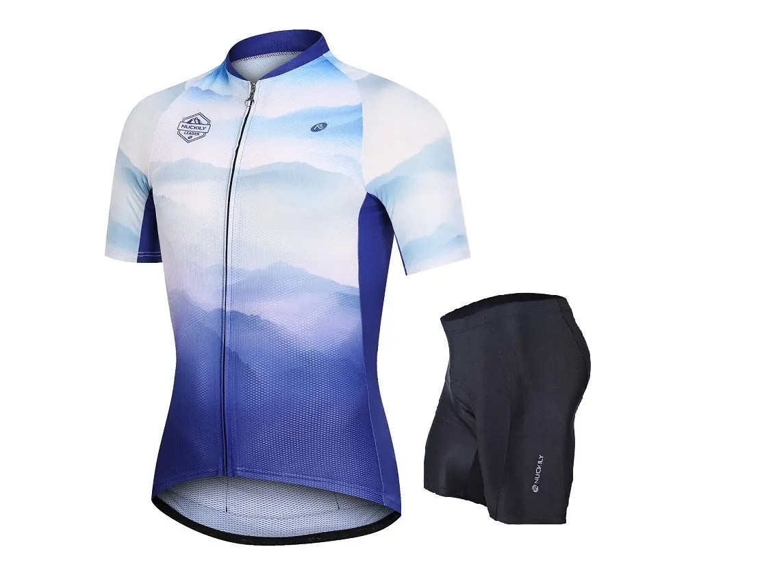 Nuckily Mg038 Ns355 Half Jersey And Shorts Set - Blue 1