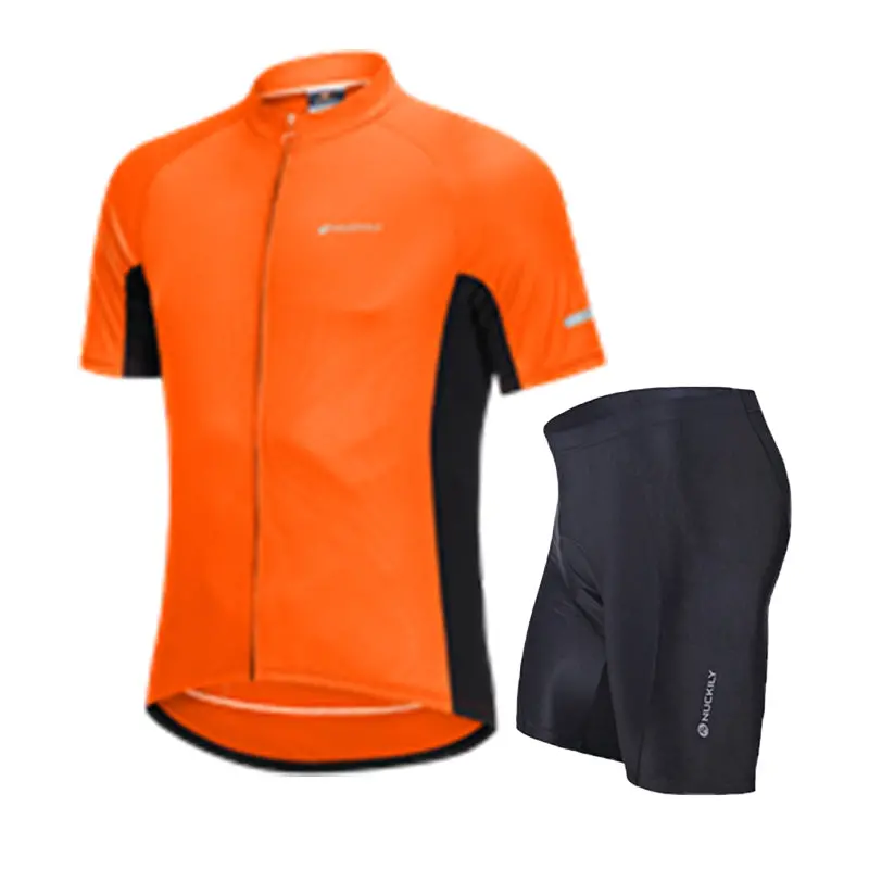 Nuckily Mycycology Mg043-Ns355 Half Sleeves Jersey And Gel Padded Shorts Orange 1