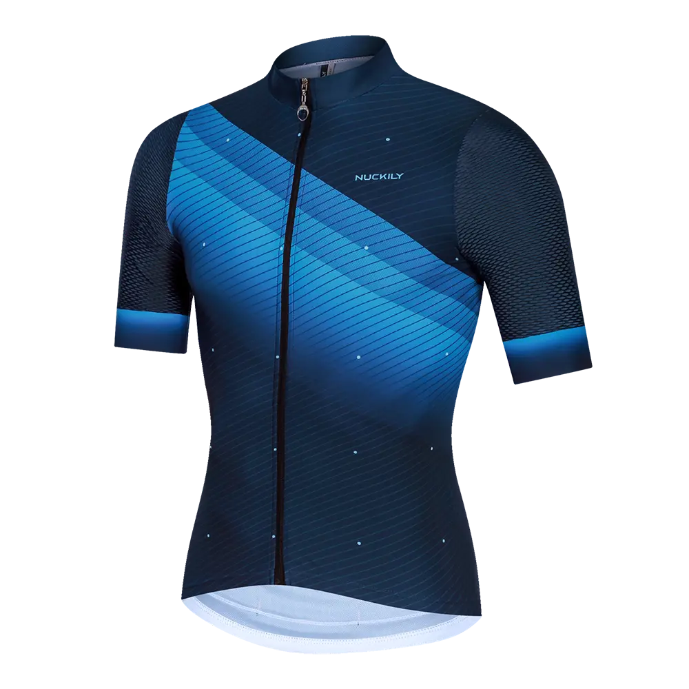 Nuckily Mg045 Short Sleeve Cycling Jersey - Blue 1