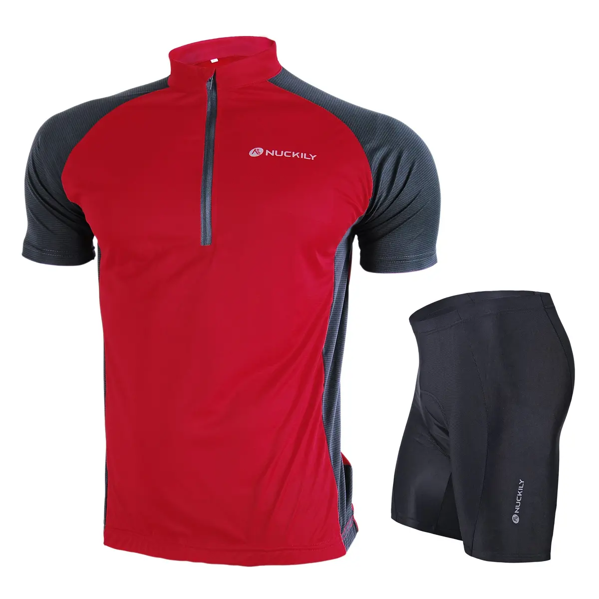 Nuckily Mycycology Nj601-Ns355 Half Sleeves Jersey And Gel Padded Shorts Red 1
