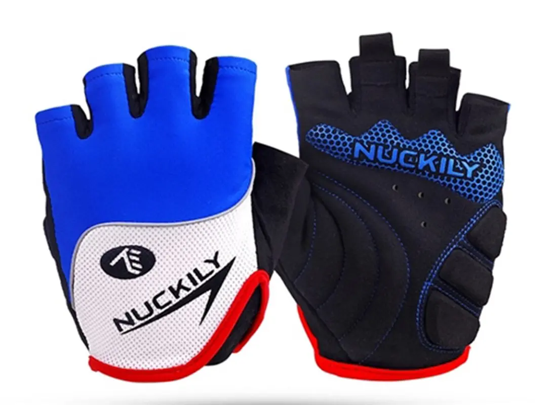 Nuckily Mycycology Half Finger Cycling Biking Motorbike Gloves - Blue 1