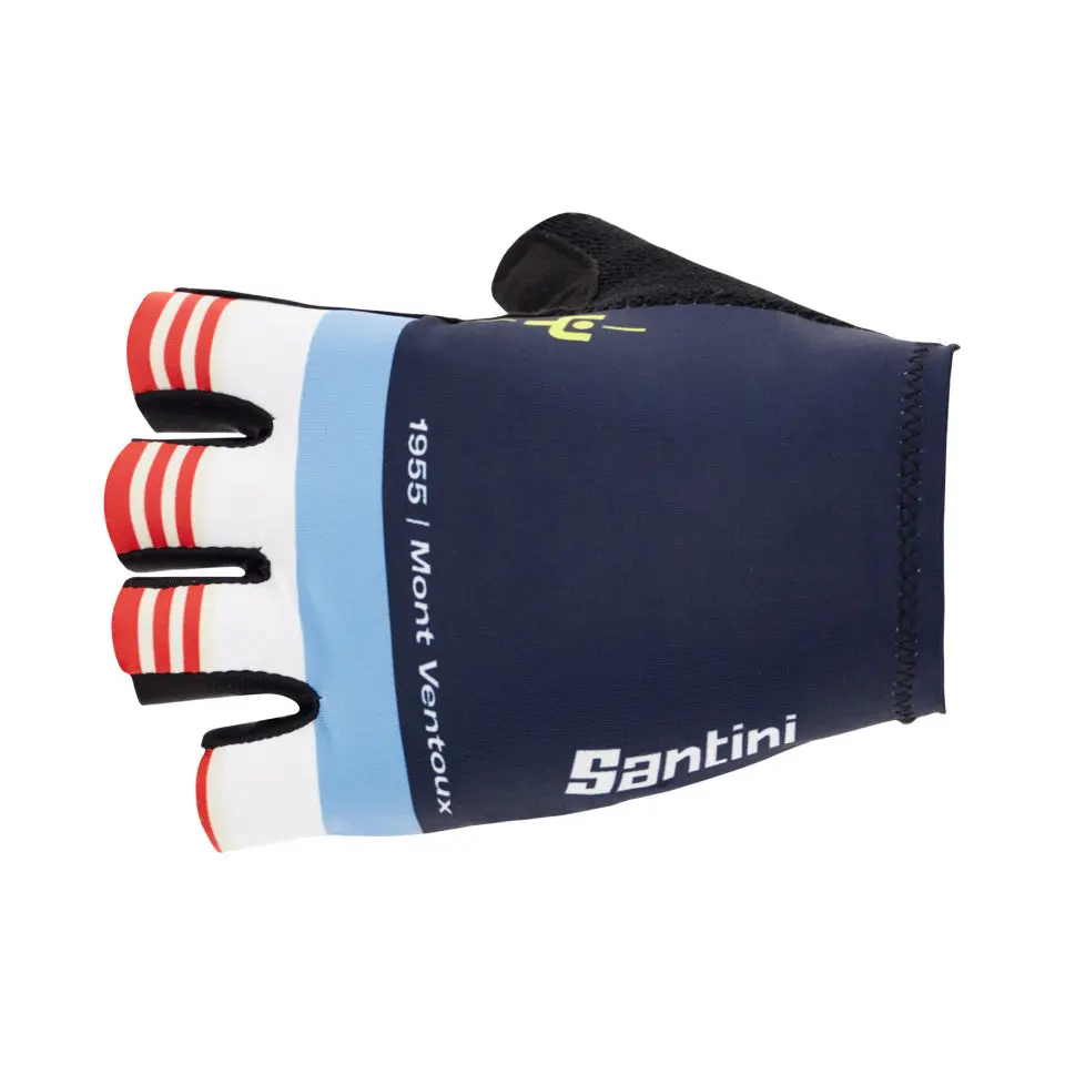 Santini Tdf Le Maillot Jaune Mount Ventoux Gloves - Blue 1