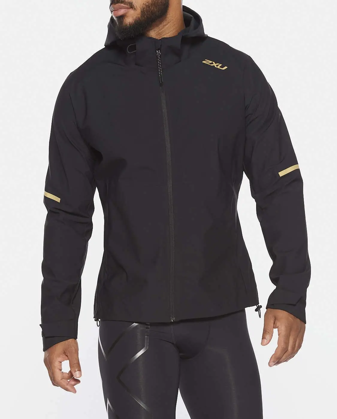 2Xu Ghst Wp Reflective Jacket - Black/Gold 1