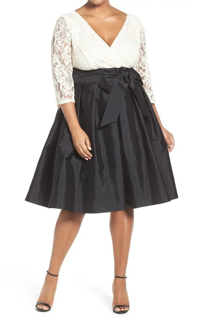 Macloth Half Sleeves V Neck Cocktail Dress Plus Size Mother Of The Brides Dress 1