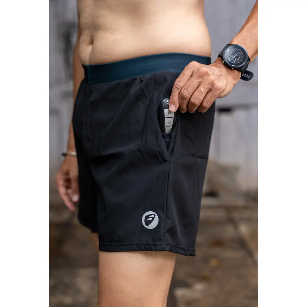 Apace Carbon Men's 5 Inch Running Shorts - Black 1
