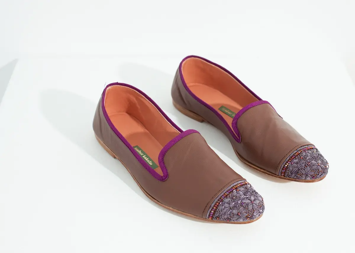 Bizi Cap Toe Loafer In Rose/Aubergine 1
