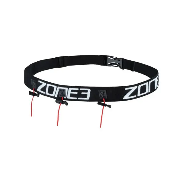 Zone3 Ultimate Race Number Belt With Gel Loops - Black/White 1