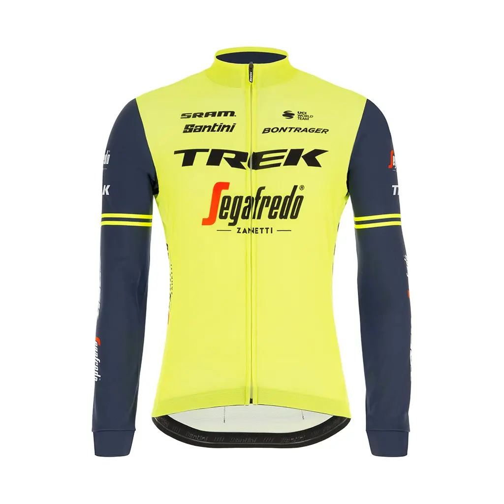 Santini Trek-Segafedo Fan Line Long Sleeve Jersey - Fluo Green 1