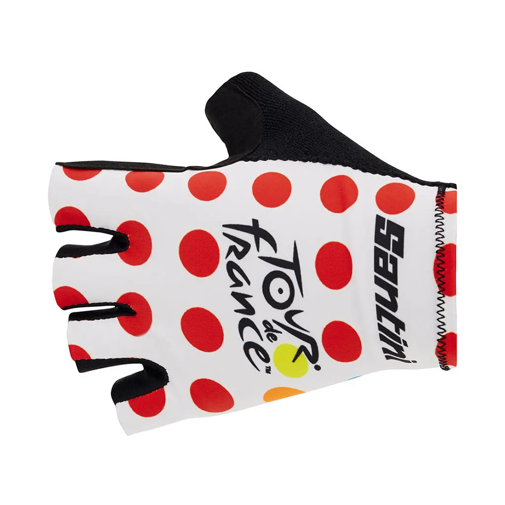Santini Tdf Kom Leader Gloves - Polka Dots 1