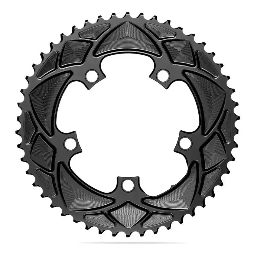 Absolute Black Round Road Chainring, 2X 110/5 Bcd Shimano - Black 1