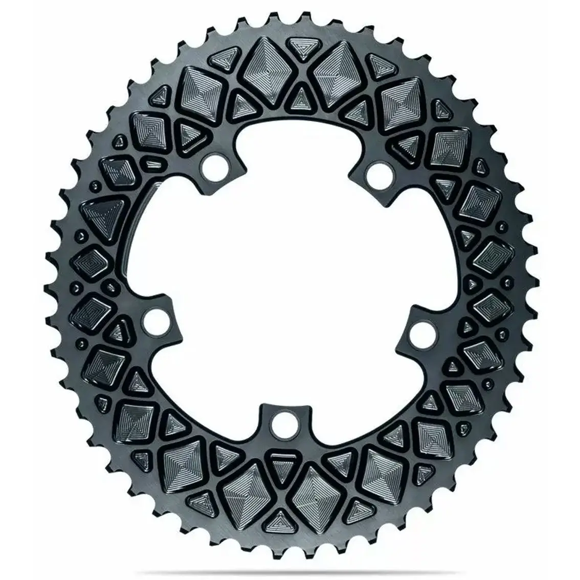 Absolute Black Oval Road Chainring, 2X 110/5 Not For Sram - Grey 1