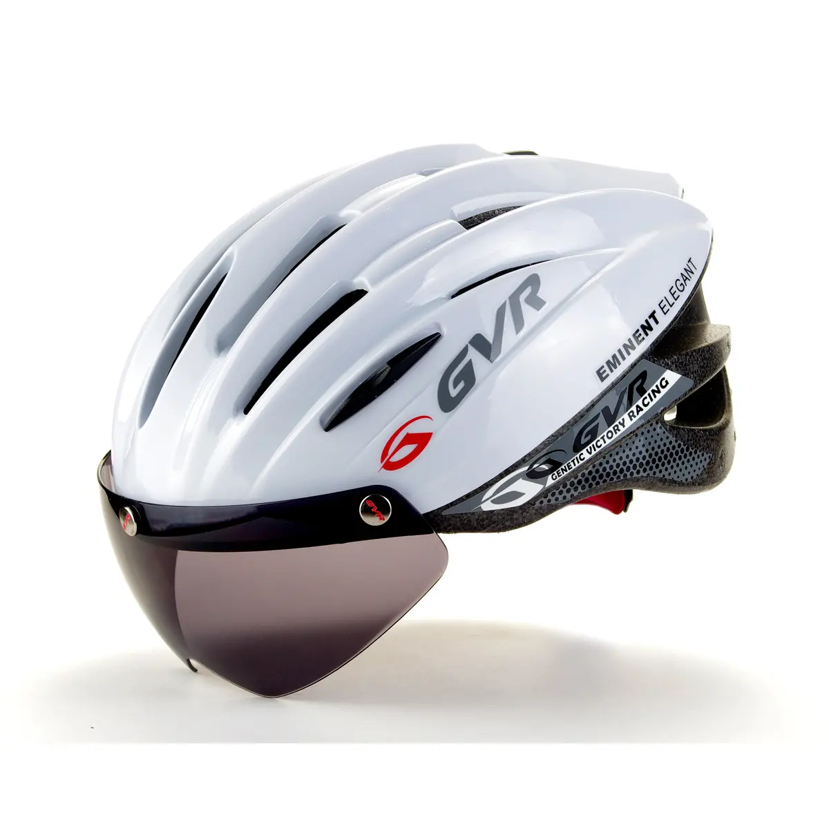 Gvr Bicycle Solid White Adult Helmet With Visor B203vsdml-Wht 1