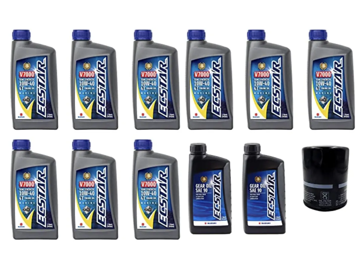Suzuki Oil Change Kit For Df250 With 9 Quarts Of Oil And 16510-96J10 Filter And 2 Quarts Suzuki Lower Unit Hypoid Gear Oil Sae-90 1