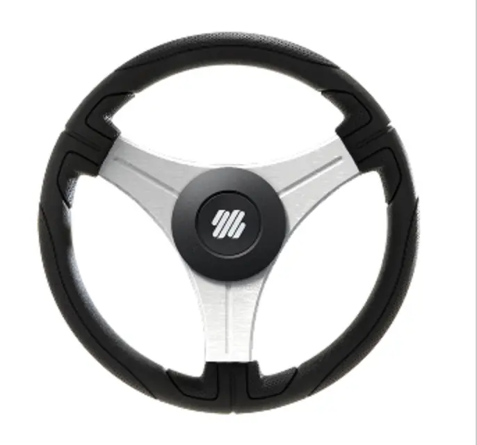 Uflex Ustica 13" Steering Wheel - Black - Polyurethane W/Silver Spokes & X62 Hub Ustica-B/S 1