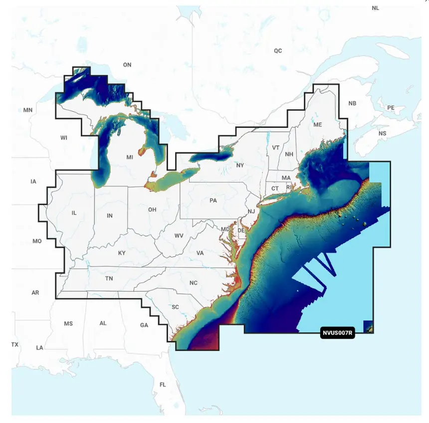 Garmin Navionics Vision+™ Nvus007r U.S. East 010-C1291-00 1