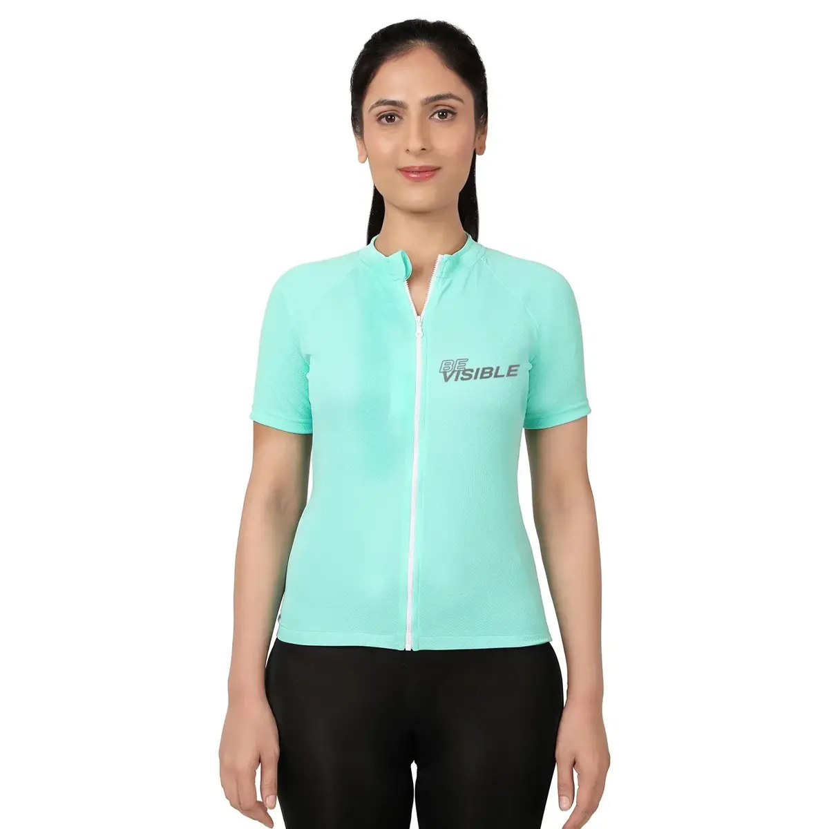 Triquip Bevisible Cycling Jersey Women Half Sleeves - Sea Green 1