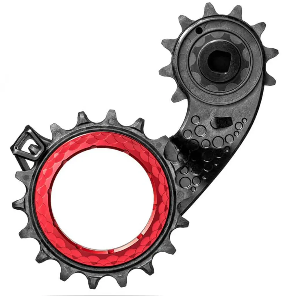 Absolute Black Hollowcage Carbon-Ceramic Pulley Cage For Sram Etap Axs - Red 1