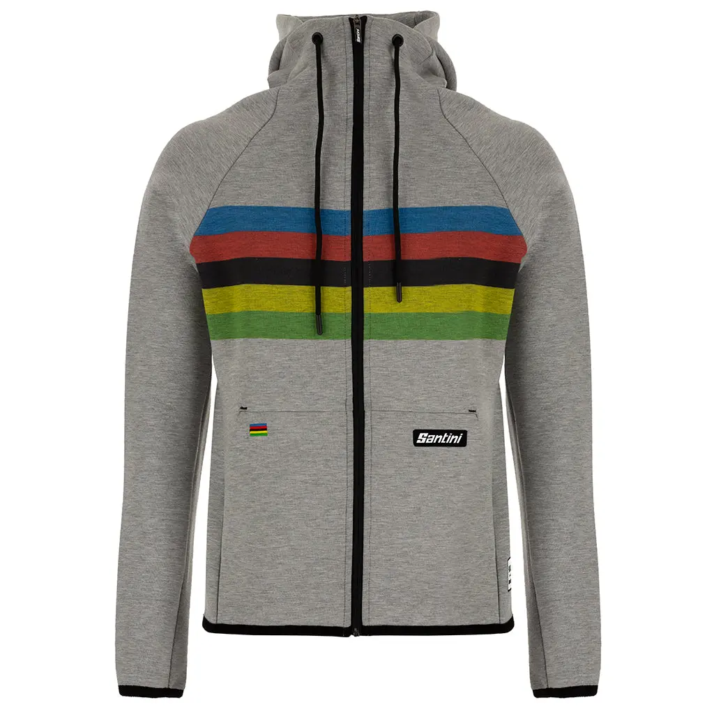 Santini Uci Official Iride Hoodie - Grey 1