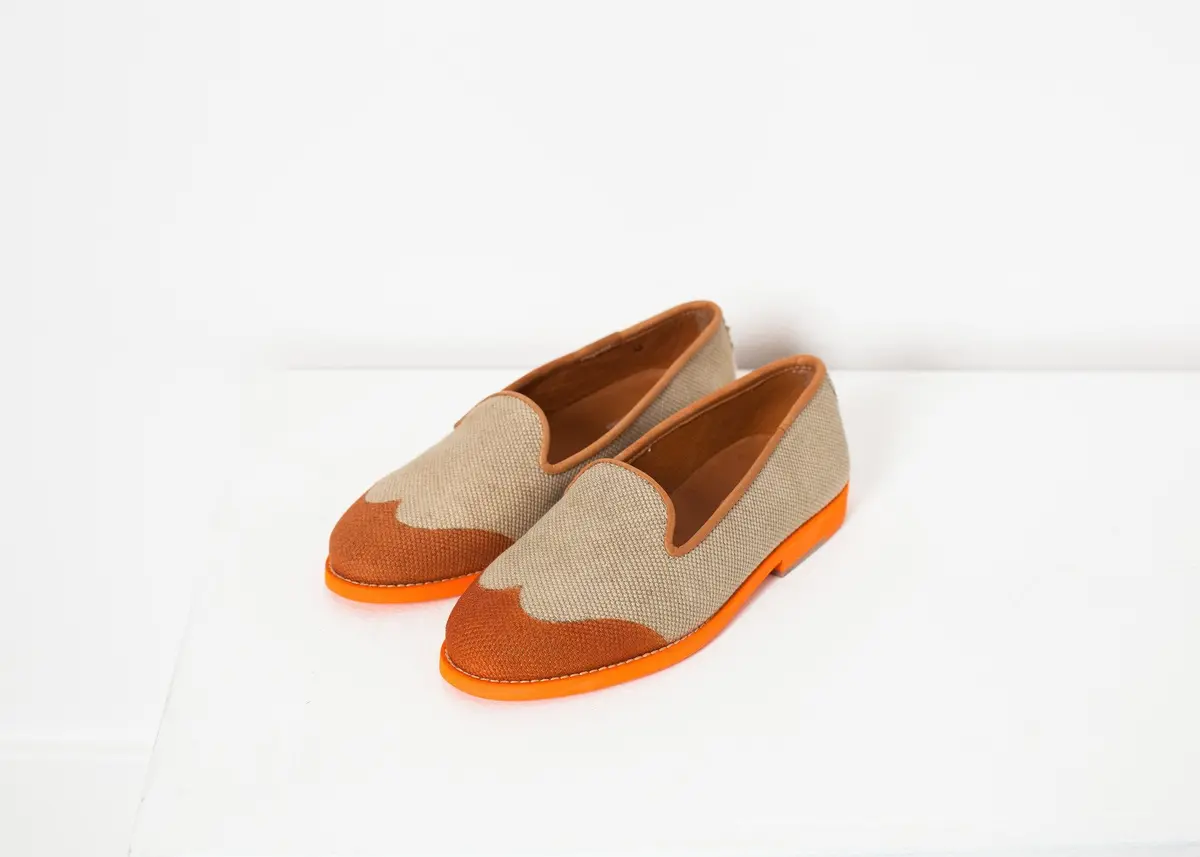 Wingtip Loafer In Orange 1