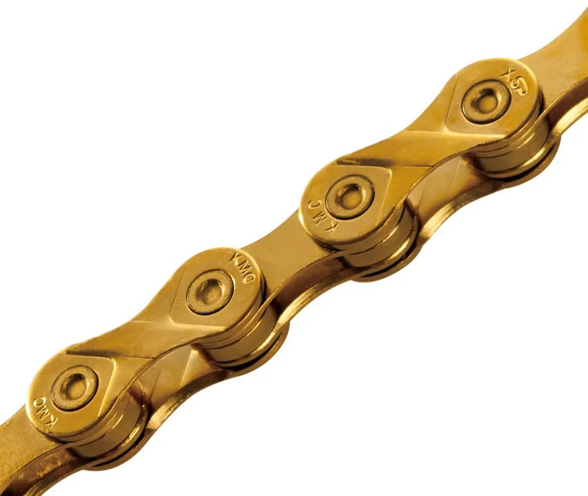 Kmc X9 1/2 X 11/128 Inch Ti 116 Links Bicycle Chain - Gold/Gold 1