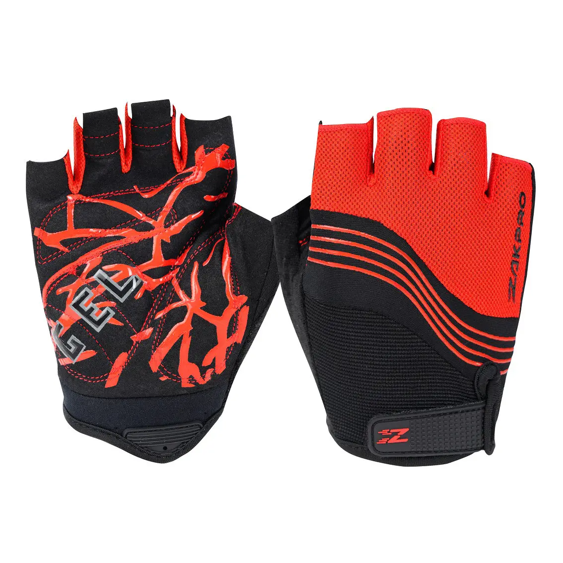 Zakpro Gel Series Anti-Slip Professional Half Finger Cycling Gloves - Red 1