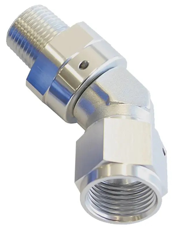 1/8" Npt Female Swivel To -3An Male Flare Adapter – 45° Swivel Fitting (Af919-03-02S) 1