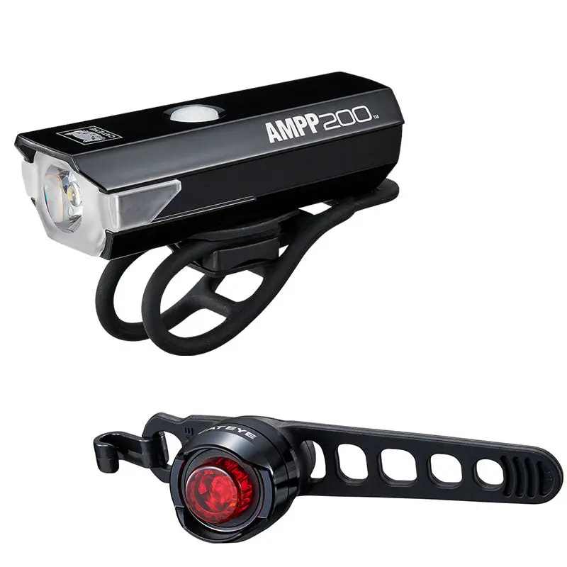 Cateye Lampset Ampp200/Orb Rc Hl-El042/Ld160rc Combo Cycling Lights 1