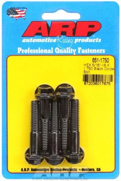 Ar651-1750 Five-Piece Hex Head Black Oxide Bolt Kit 1