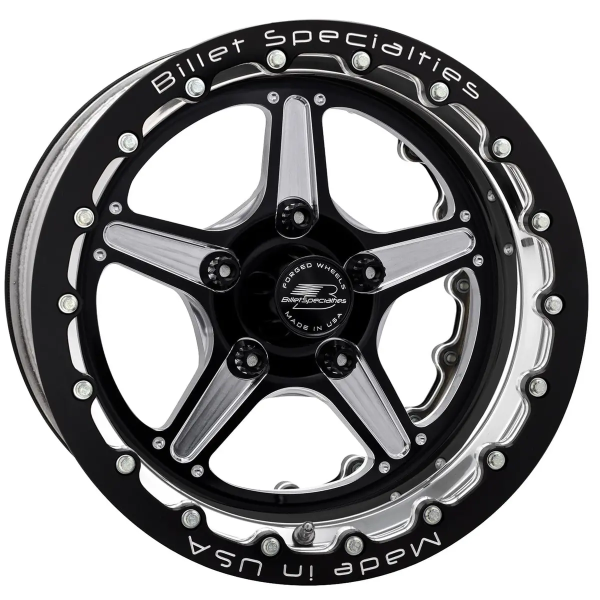 Billet Specialties Brdb23510L6140 Street Lite Black Double Beadlock Wheels – 15X10" With 6X140 Bolt Pattern 1