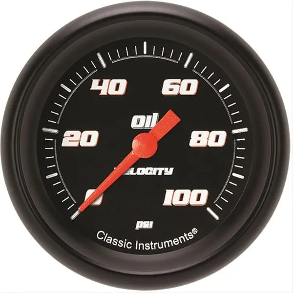 Classic Instruments Vs381Bbpf Velocity Series Black-Dial Gauges With Brushed Bezel 1