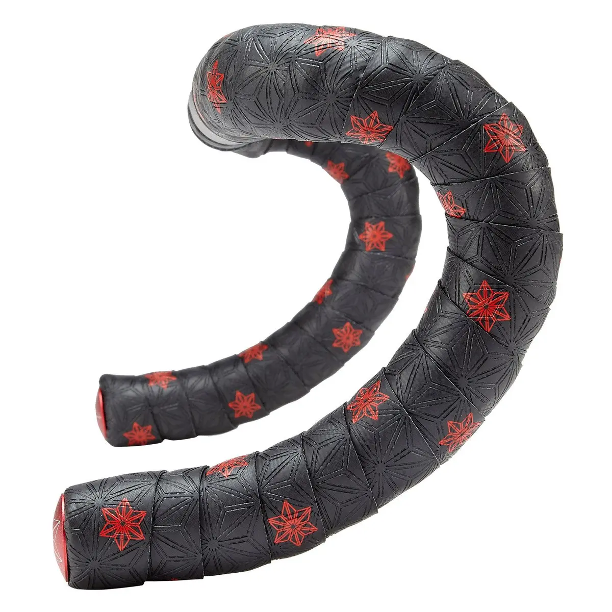 Supacaz Super Sticky Kush Galaxy Bar Tape - Red Print With Ano Red Plugs 1