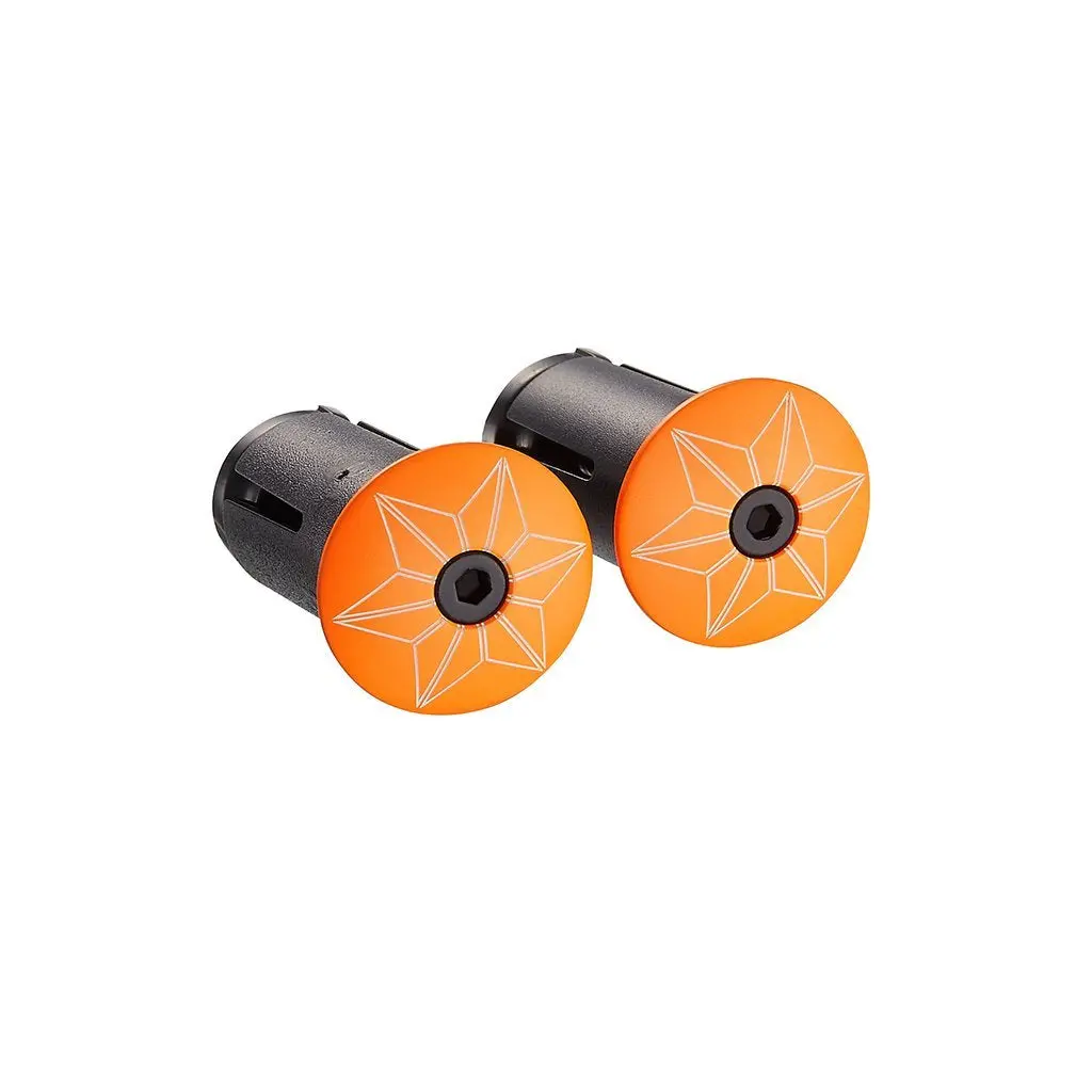 Supacaz Super Sticky Kush Star Fade Bar Tape - Neon Orange Star Fade Bar Tape With Neon Orange Plugs 2