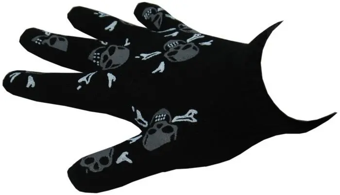 Black Gloves Adorned With Skulls 1