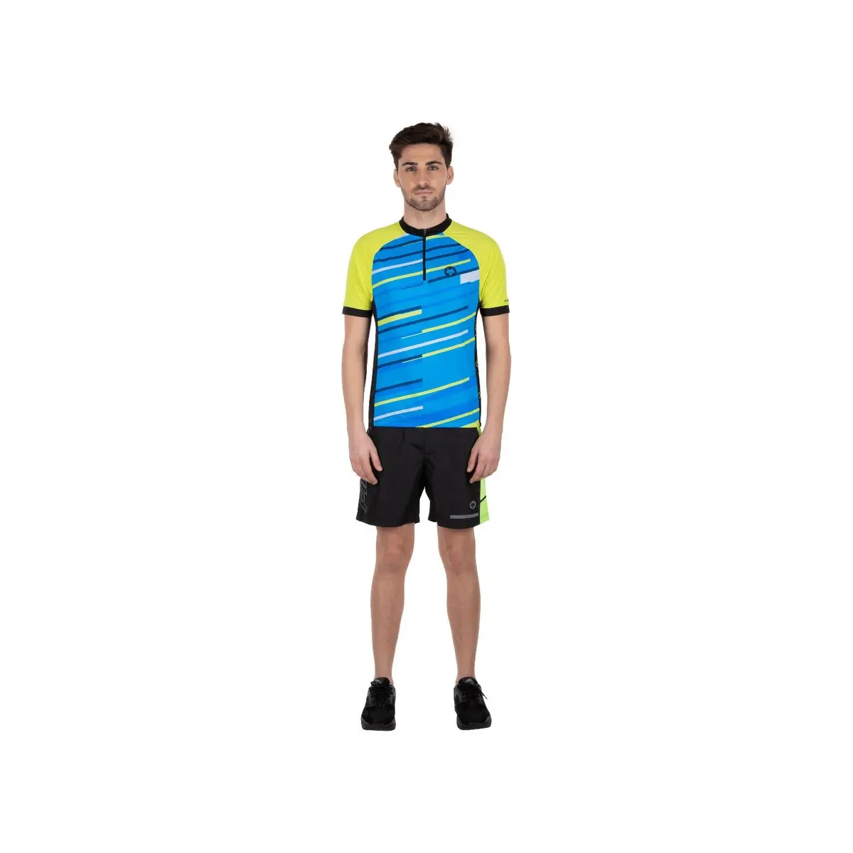 Firefox Half Sleeve Cycling Jersey - Blue/Neon Green 1