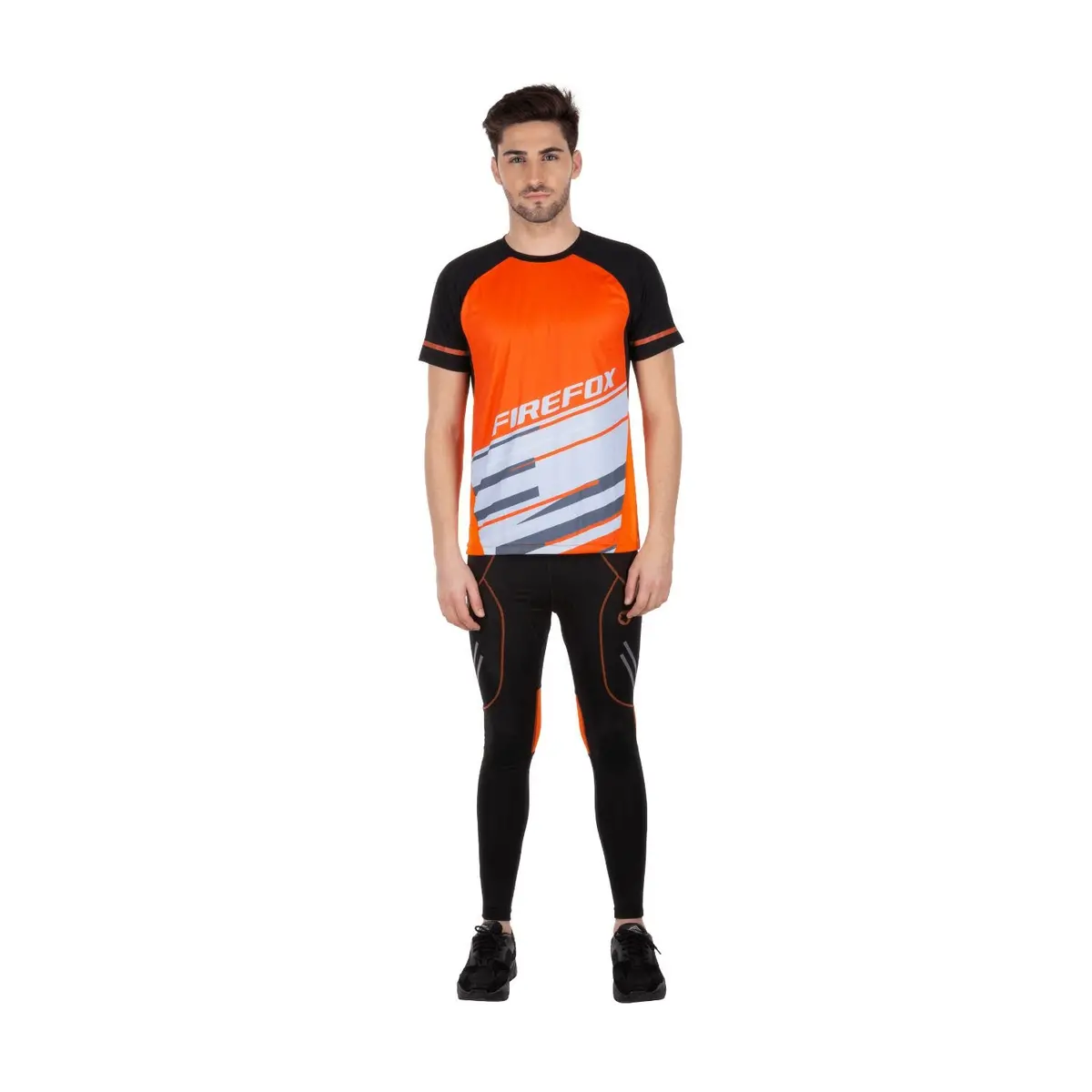 Firefox Quick Dry Poly T Shirt - Orange/Black 1