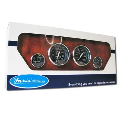 Faria / Chesapeake Black Stainless Steel Gauges (Ktf004) Gauge St Outbrd Ches Blk 1