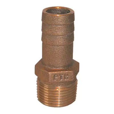 Groco / Pth - Straight Standard Flow Bronze Pipe To Hose Fittings (Pth-1000) Barb Std/Fl 1.0Npt/1.0Hs 1