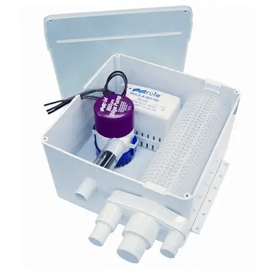 Rule / Shower Drain System (98B) Rule Shower Drain Box W/800 Gph Pump - 12V 1