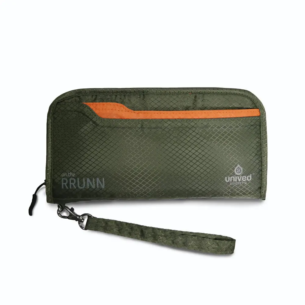 Unived Sports Rrunn Passport Travel Wallet With Hand Strap - Military Green 1