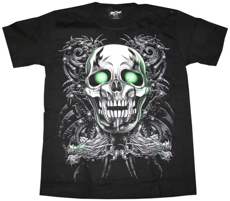 Rock Chan Glow-In-The-Dark Tribal Skull T-Shirt 1
