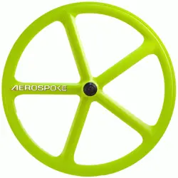 700C Aerospoke - Lime Green Front 1