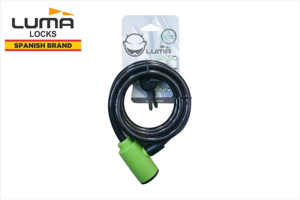 Luma Enduro 7334 Spiral Cycle Lock 185Cm Green 1