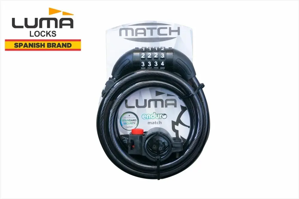 Luma Enduro Spiral Match Bike Lock 12Mm X 185Cm Black 1