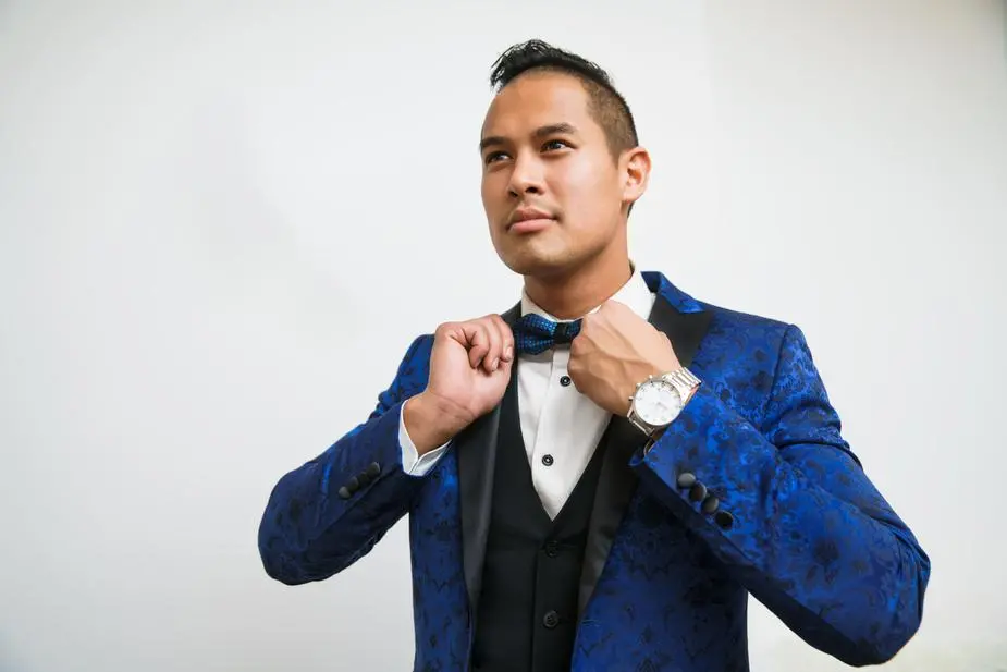 Blue Silk Tuxedo 1