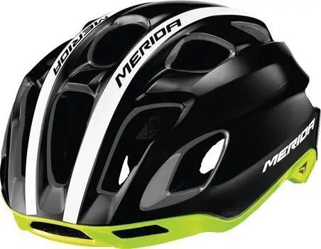 Merida Team Race Ar3 Cycle Helmet | Glossy Black Green 1