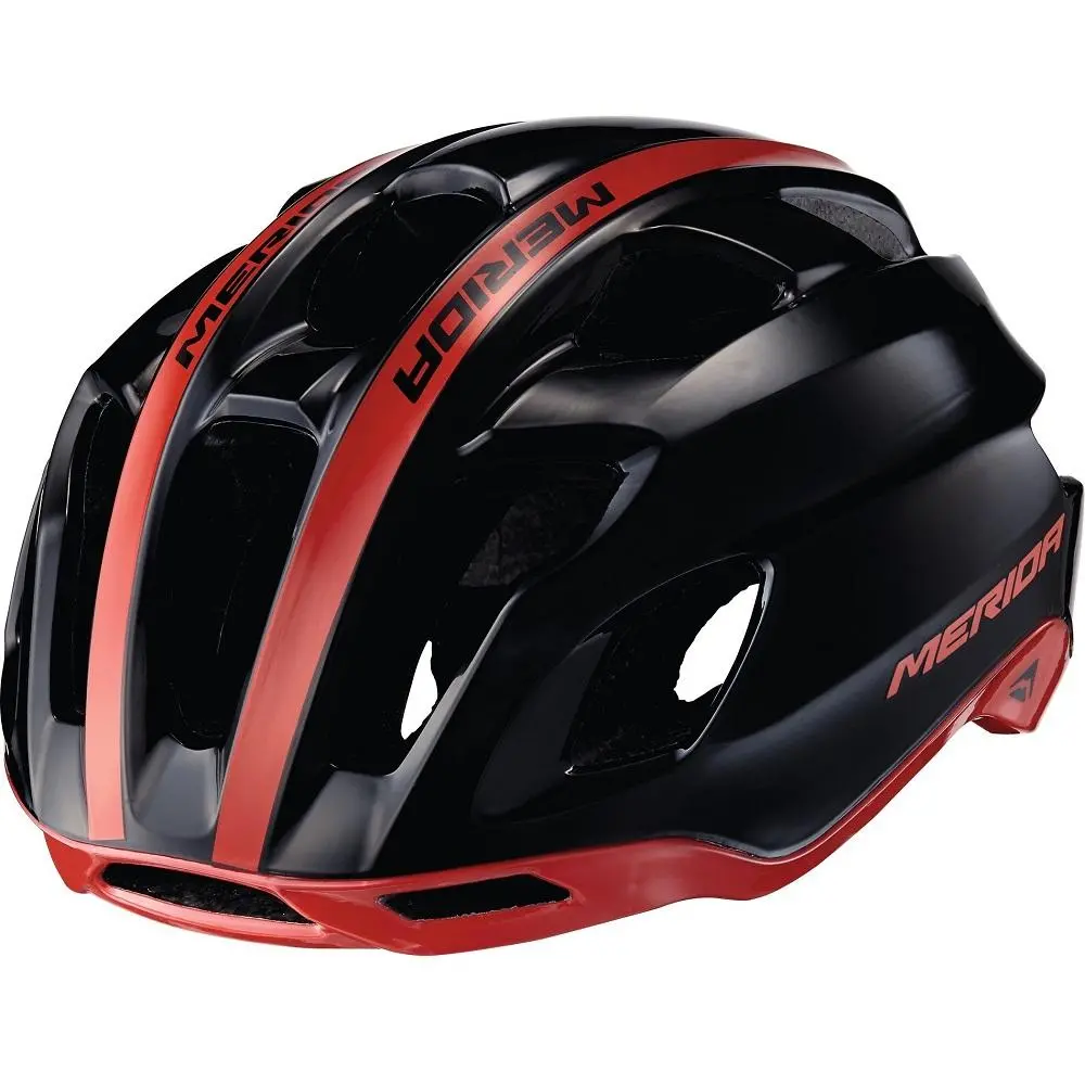 Merida Team Race Ar3 Cycle Helmet | Glossy Black Red 1
