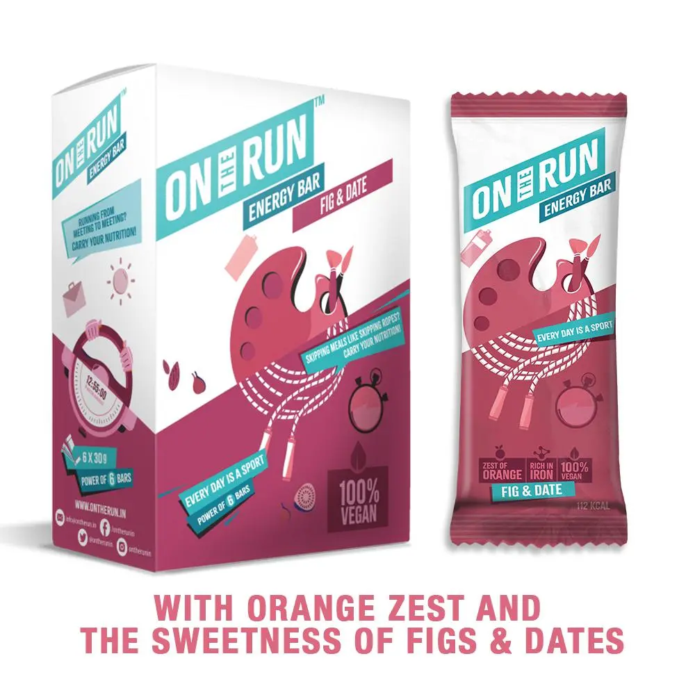 Ontherun Fig And Date, Box Of 6 Bars 1